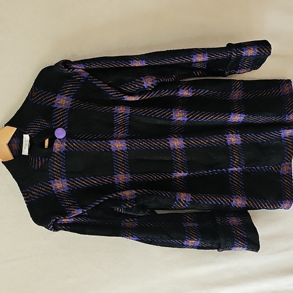 St. John Jackets & Blazers - St. John Sportswear Purple & Black Plaid Knit Sweater Jacket M